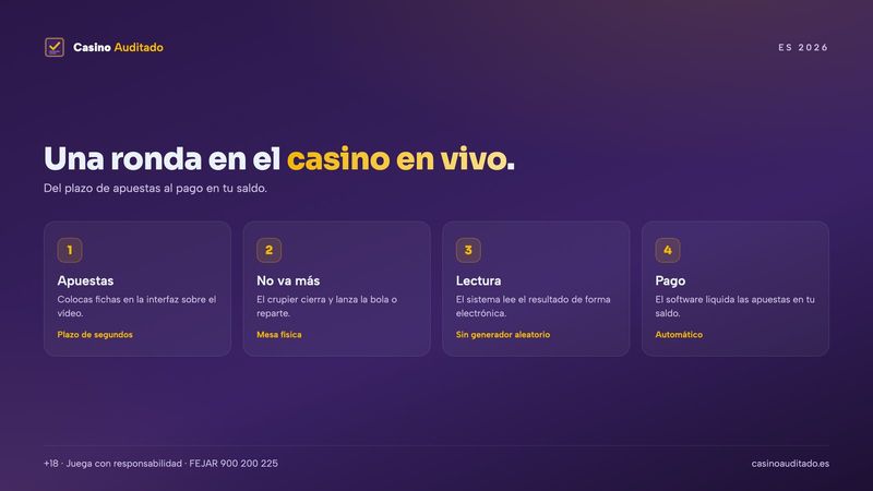 Casino en vivo: cómo funciona una mesa con crupier real desde la apuesta al pago