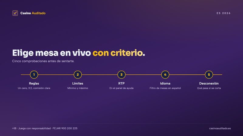 Cinco pasos para elegir una mesa de casino en vivo antes de apostar