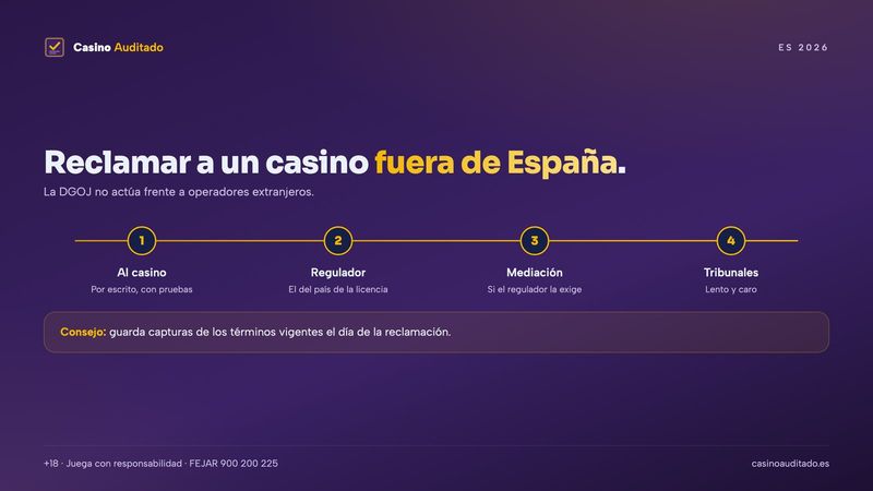 Cómo reclamar en un casino fuera de España: operador, regulador extranjero y tribunales