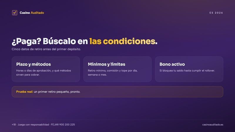 Cinco datos de las condiciones de retiro que indican si un casino online seguro paga